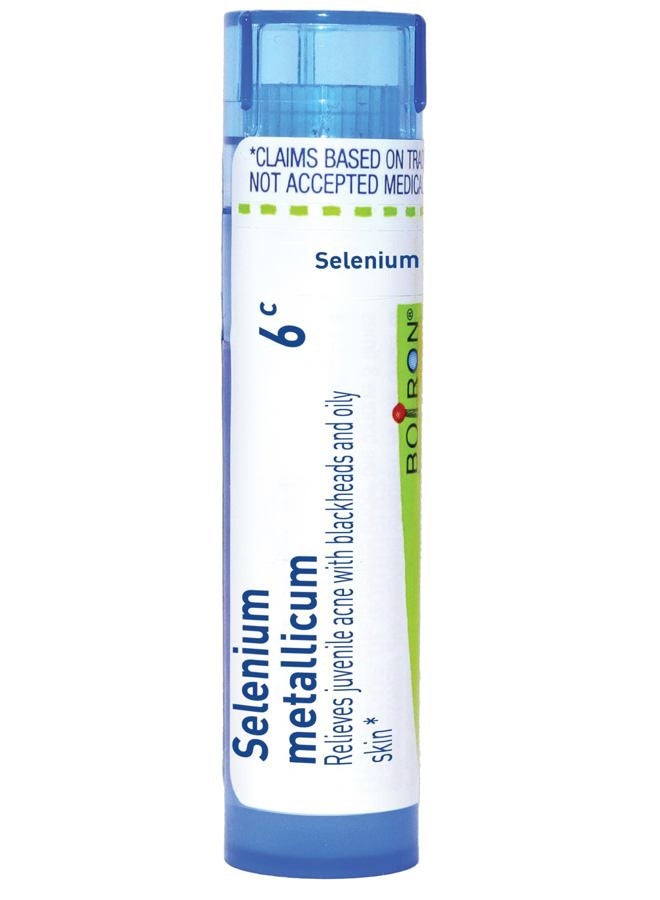 Boiron Selenium Metallicum 6C for Juvenile Acne with Blackheads - 80 Pellets - Image 1