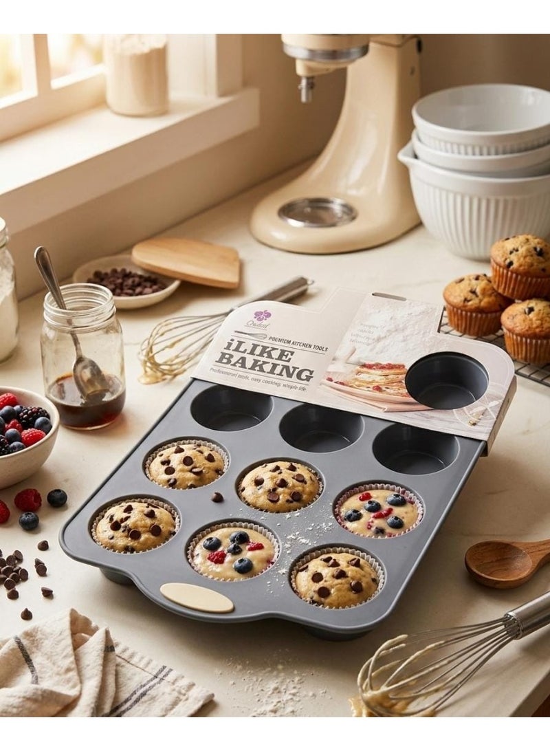 ORCHID Silicon 12 Muffins Cake Pan  Heat Proof, Oven proof , Easy release - Image 2