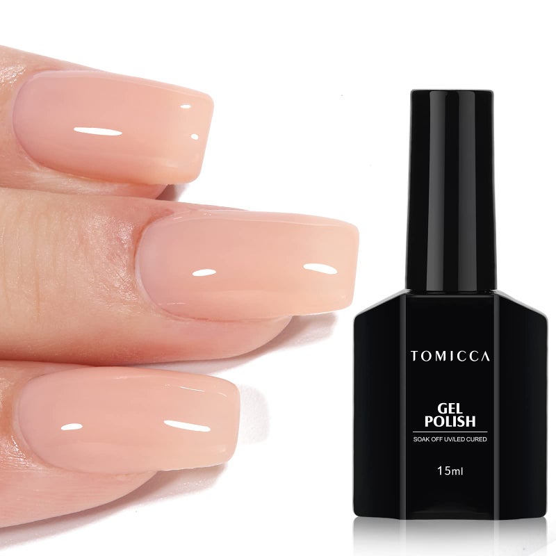 TOMICCA Nude Gel Nail Polish,15ml Light Nude Gel Polish,Soak Off Uv Led Cure Neededï¼ŒColor Long Lasting Translucent Nail Art Manicure French Salon Diy Design Gifts For Woman - Image 1
