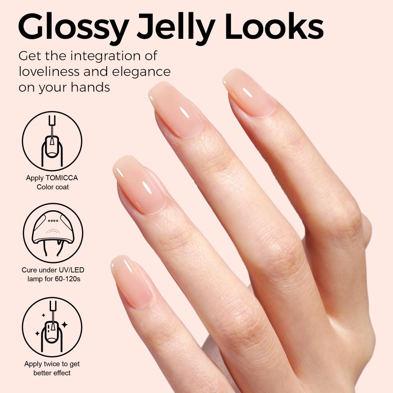 TOMICCA Nude Gel Nail Polish,15ml Light Nude Gel Polish,Soak Off Uv Led Cure Neededï¼ŒColor Long Lasting Translucent Nail Art Manicure French Salon Diy Design Gifts For Woman - Image 3