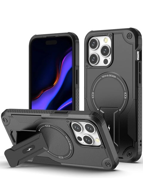 IPhone 15/15 Plus/15 Pro/15 Pro Max 5G 2023 Magnetic suction phone case hidden bracket PC+TPU anti drop case For iphone 15/15 Plus/15 Pro/15 Pro Max