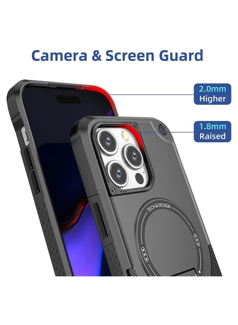 IPhone 15/15 Plus/15 Pro/15 Pro Max 5G 2023 Magnetic suction phone case hidden bracket PC+TPU anti drop case For iphone 15/15 Plus/15 Pro/15 Pro Max  - Image 3