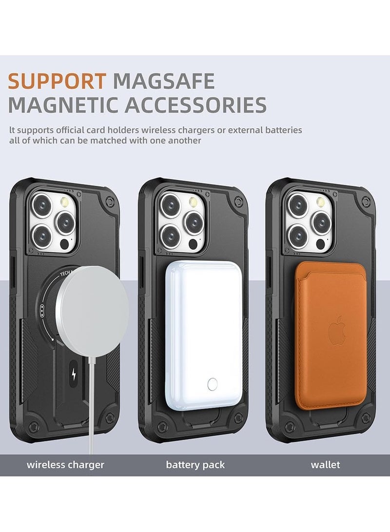 IPhone 15/15 Plus/15 Pro/15 Pro Max 5G 2023 Magnetic suction phone case hidden bracket PC+TPU anti drop case For iphone 15/15 Plus/15 Pro/15 Pro Max  - Image 2