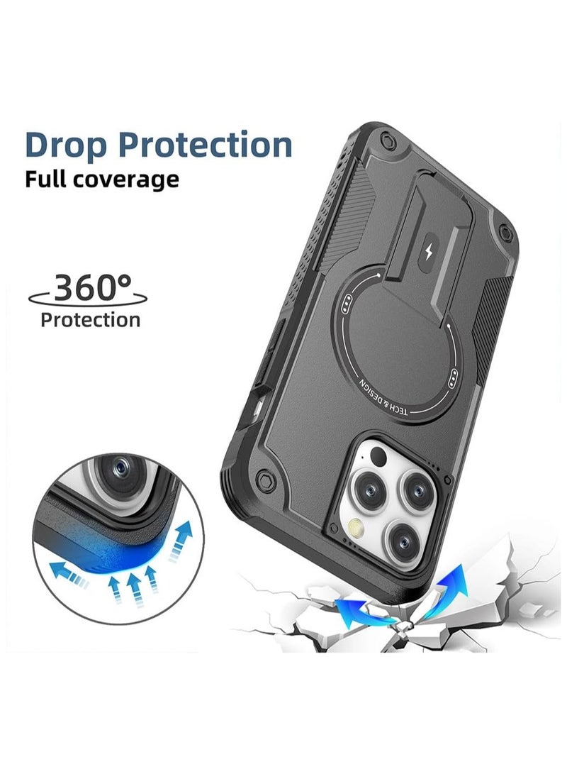 IPhone 15/15 Plus/15 Pro/15 Pro Max 5G 2023 Magnetic suction phone case hidden bracket PC+TPU anti drop case For iphone 15/15 Plus/15 Pro/15 Pro Max  - Image 4