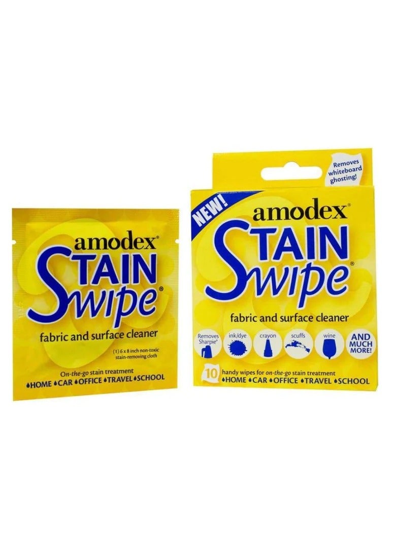 Amodex Stain Swipe Surface Cleaner Towelettes 10/Pkg - Image 1