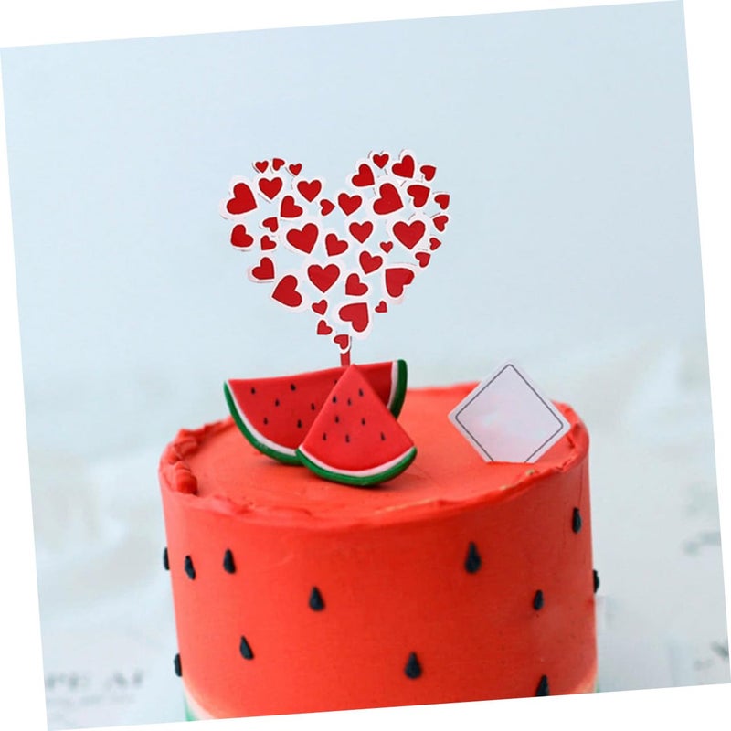 Red Heart Cake Toppers 10pcs 3D Double Layer Valentine Birthday Party Decorations - Image 5