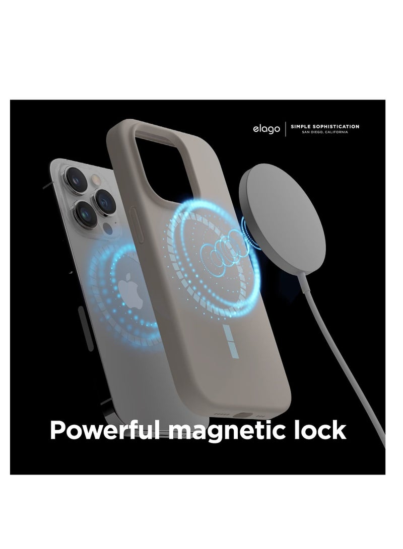 ELTRAZONE Magnetic Silicone Case Compatible with MagSafe iPhone 14 Pro Max 6.7 inch - Built-in Magnets, Compatible with All MagSafe Accessories (Stone) - Image 5