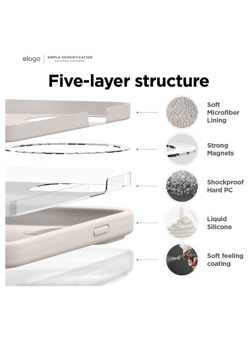 ELTRAZONE Magnetic Silicone Case Compatible with MagSafe iPhone 14 Pro Max 6.7 inch - Built-in Magnets, Compatible with All MagSafe Accessories (Stone) - Image 4