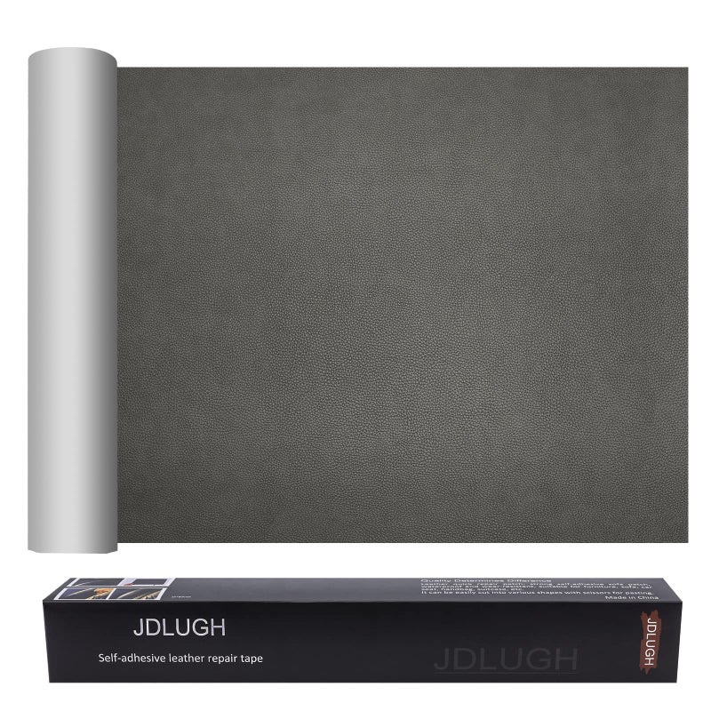 JDLUGH JDLUGH Sofa Leather Repair Patch Tape Large Self Adhesive Couch Car Seat Office Chair Leather Furniture Vinyl Repair Patch Kit for Furniture 15x60 Inch Grey 