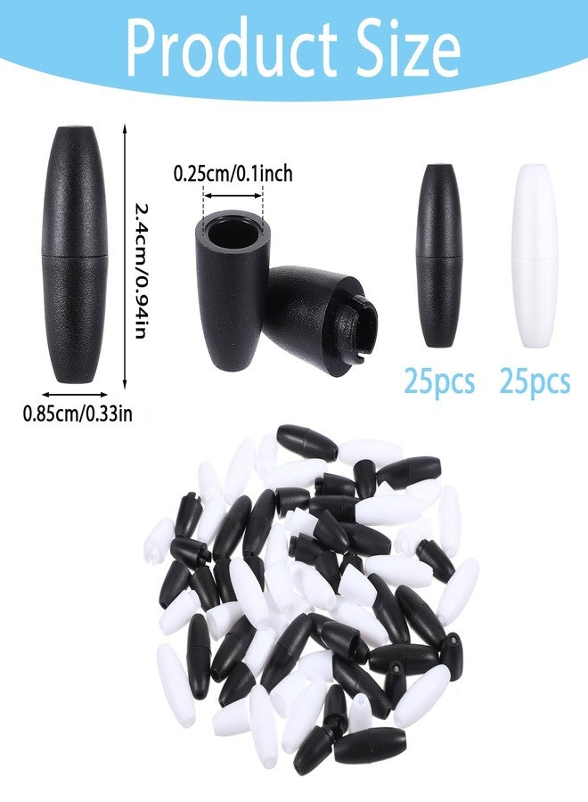 Ymapinc 50Pcs Breakaway Clasp Plastic Break Away Lanyard Clasp for Necklace Bracelets Lanyards DIY Crafts Black&White Safety Barrel Connectors for Jewelry Making - Image 2