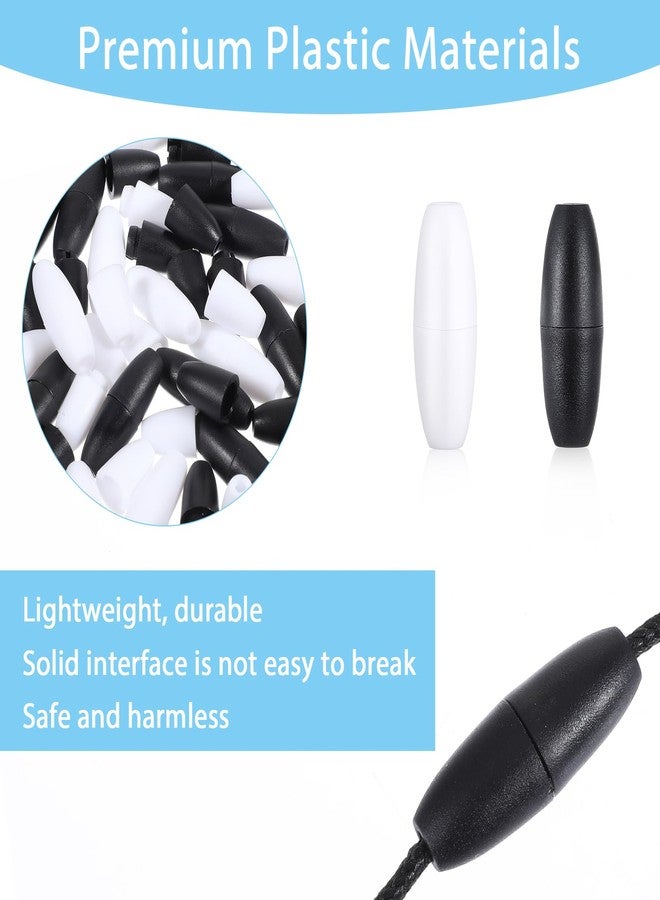 Ymapinc 50Pcs Breakaway Clasp Plastic Break Away Lanyard Clasp for Necklace Bracelets Lanyards DIY Crafts Black&White Safety Barrel Connectors for Jewelry Making - Image 3