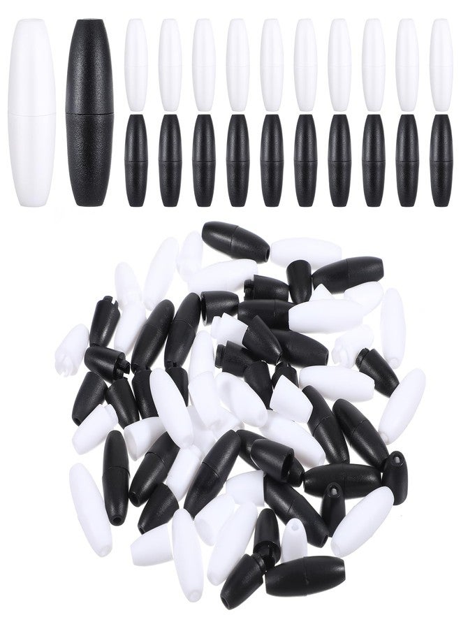 Ymapinc 50Pcs Breakaway Clasp Plastic Break Away Lanyard Clasp for Necklace Bracelets Lanyards DIY Crafts Black&White Safety Barrel Connectors for Jewelry Making - Image 1