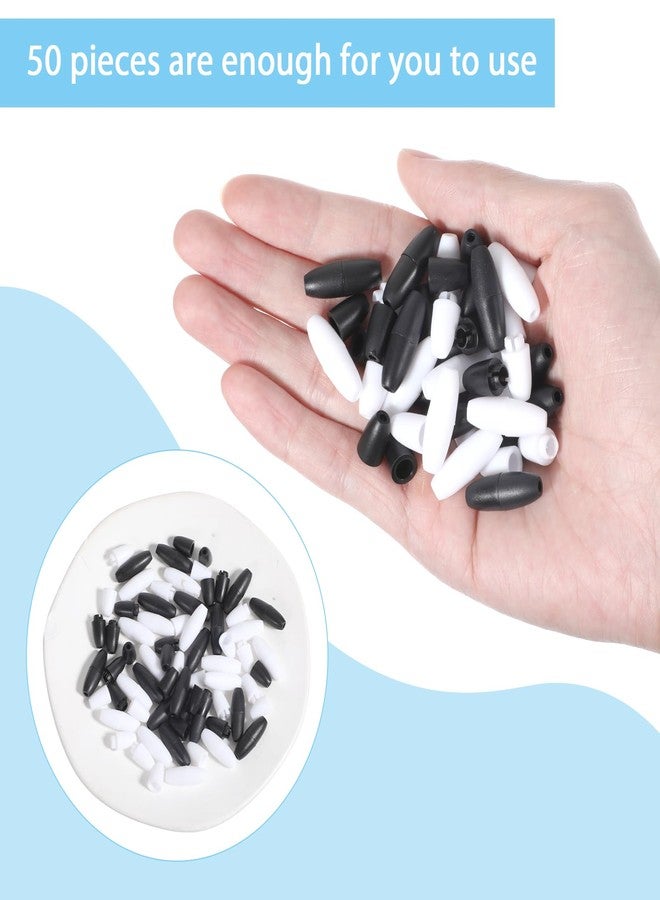 Ymapinc 50Pcs Breakaway Clasp Plastic Break Away Lanyard Clasp for Necklace Bracelets Lanyards DIY Crafts Black&White Safety Barrel Connectors for Jewelry Making - Image 4