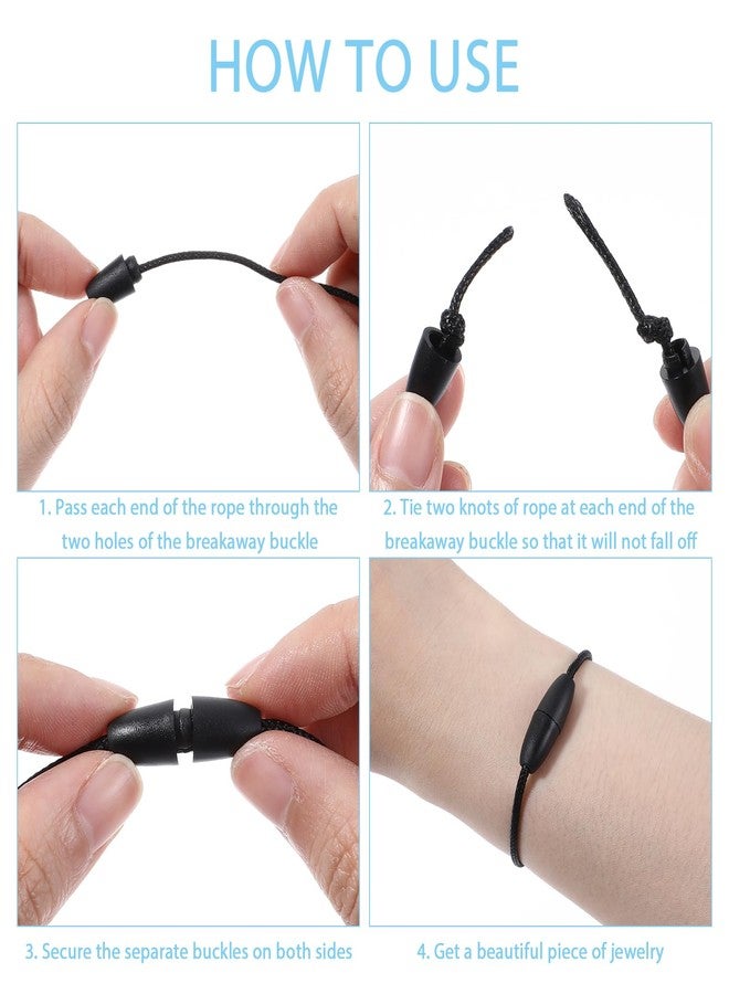 Ymapinc 50Pcs Breakaway Clasp Plastic Break Away Lanyard Clasp for Necklace Bracelets Lanyards DIY Crafts Black&White Safety Barrel Connectors for Jewelry Making - Image 5