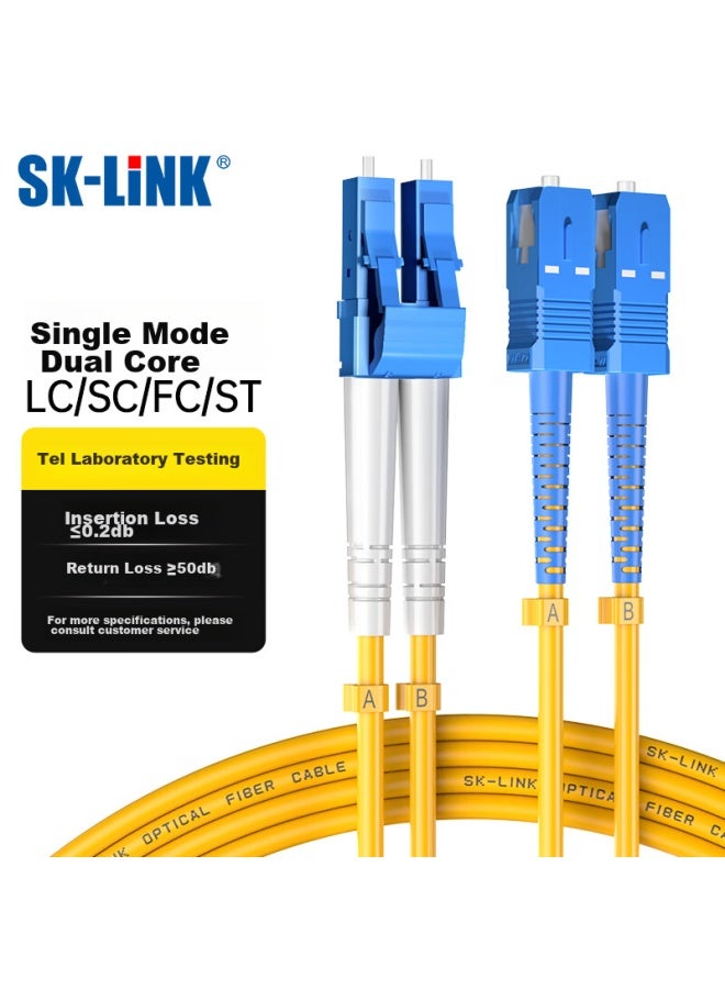 Sk-link Fiber Optic Patch Cable, Lc-sc Telecom-grade Single-mode Dual-core Sc-lc Gigabit And 10 Gigabit Upc Fiber Optic Cable, Data Center Pigtail, Low Zero Halogen, Sk-txsm 20 Meters - Image 1