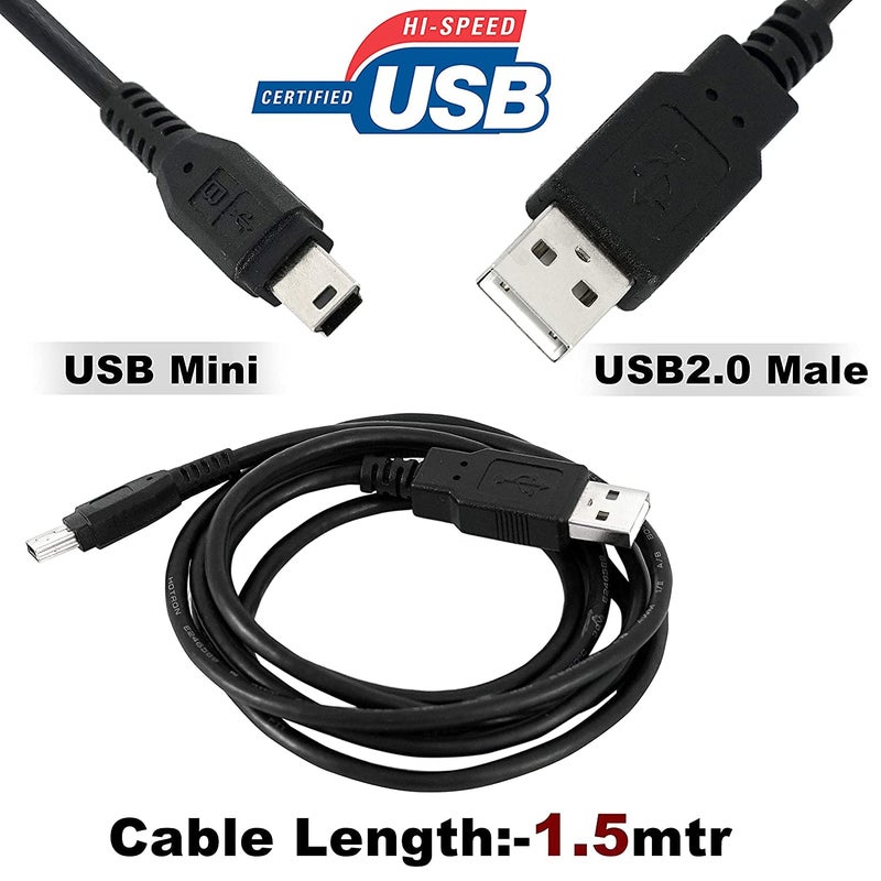 Hi-Lite Essentials كابل USB 2.0 A إلى 5 دبوس Mini B V3 للأقراص الصلبة الخارجية/الكاميرا/قارئات البطاقات/الماسحات الضوئية (1 متر) - Image 4