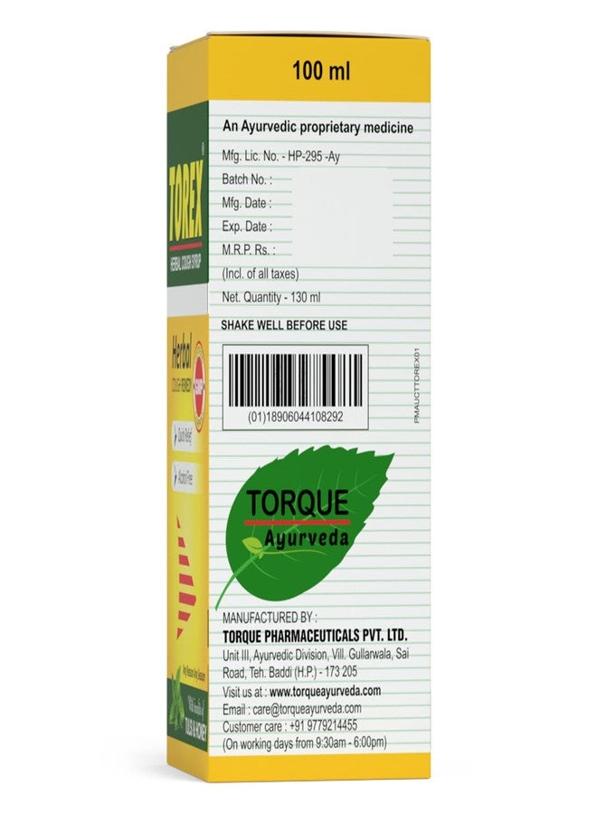 Torex Herbal Cough Syrup Ayurvedic Cough Relief Syrup with Tulsi and Honey 100% Ayurvedic Provides Instant Relief from Cough, Cold & Sore Throat-100ml (Pack of 2) - Image 3