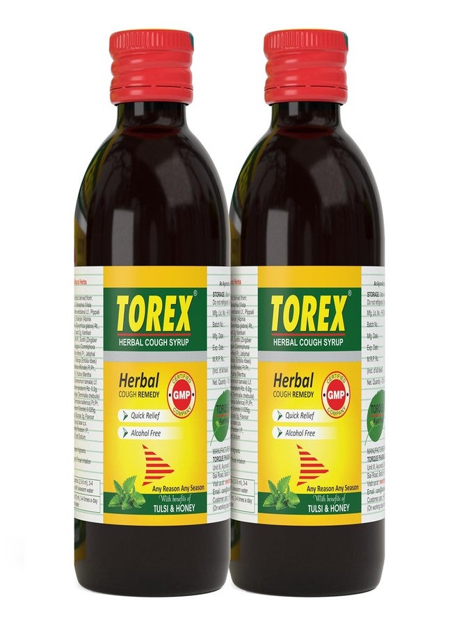 Torex Herbal Cough Syrup Ayurvedic Cough Relief Syrup with Tulsi and Honey 100% Ayurvedic Provides Instant Relief from Cough, Cold & Sore Throat-100ml (Pack of 2) - Image 1