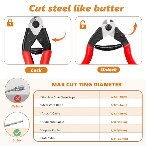 mankk 73PCS Universal Bike Brake Cable Kit and Housing Replacement Kit Stainless Steel Bike Cable Cutter Wire Cable Cutters with Cable End Caps and O-Rings for Mountain Road Bike Bicycle M-111 - Image 3