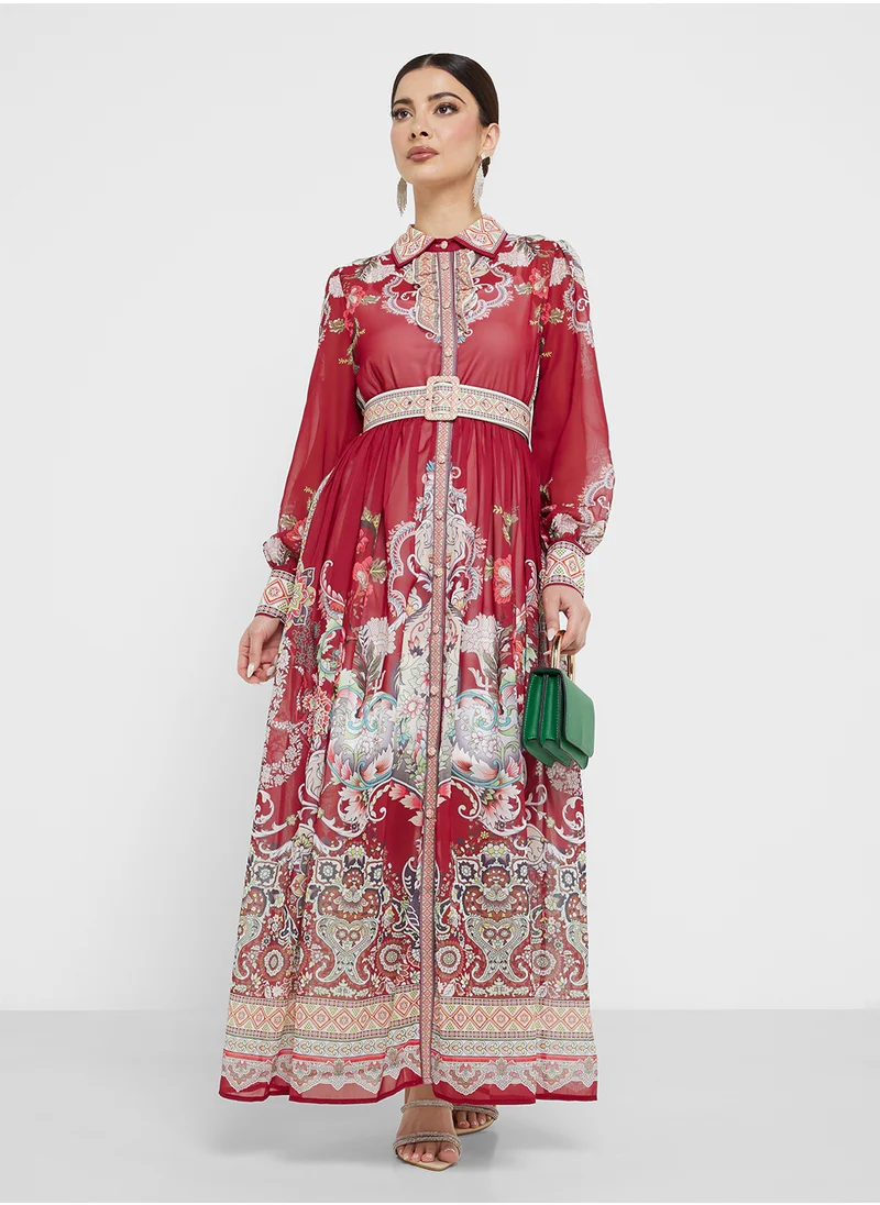 Khizana Abstract Print Dress