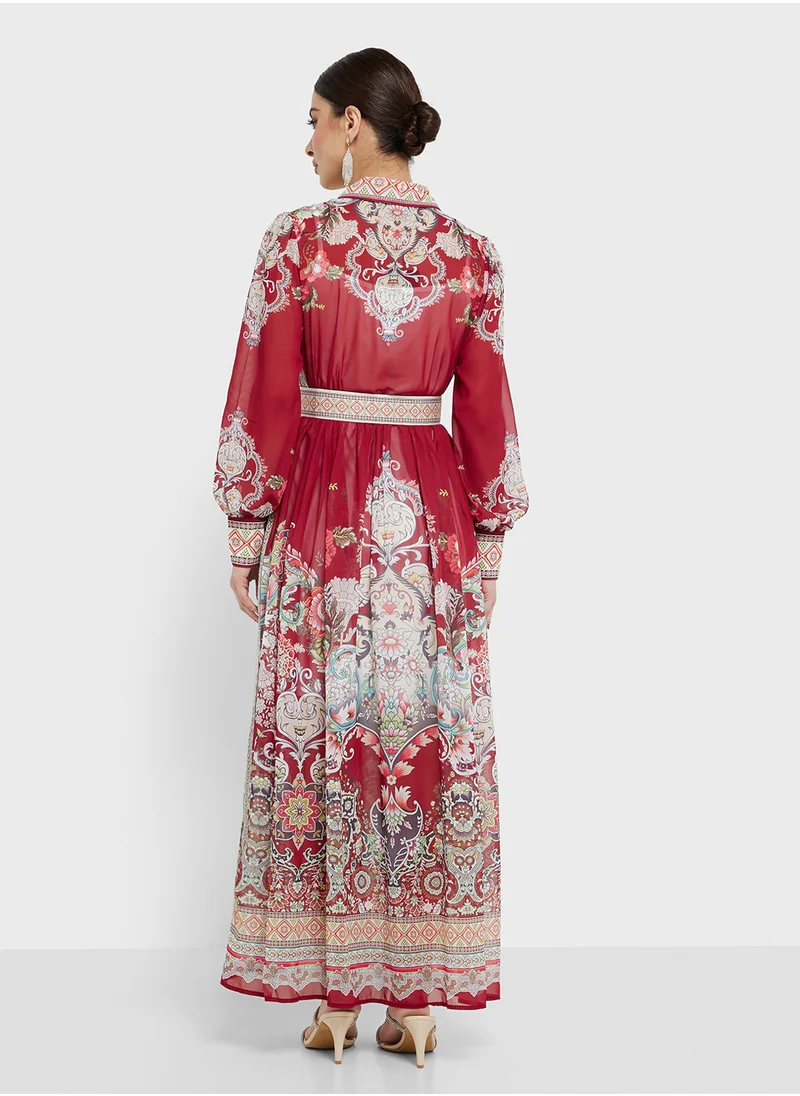 Khizana Abstract Print Dress