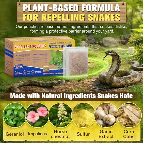 Mysora 20 Pack Snake Repellent for Indoor & Outdoor Use, Natural Snake Away for Yard Powerful, Safe for Kids & Pets, Reptile Deterrent Pouches Repels Against Poisonous and Non Poisonous Species - Image 2