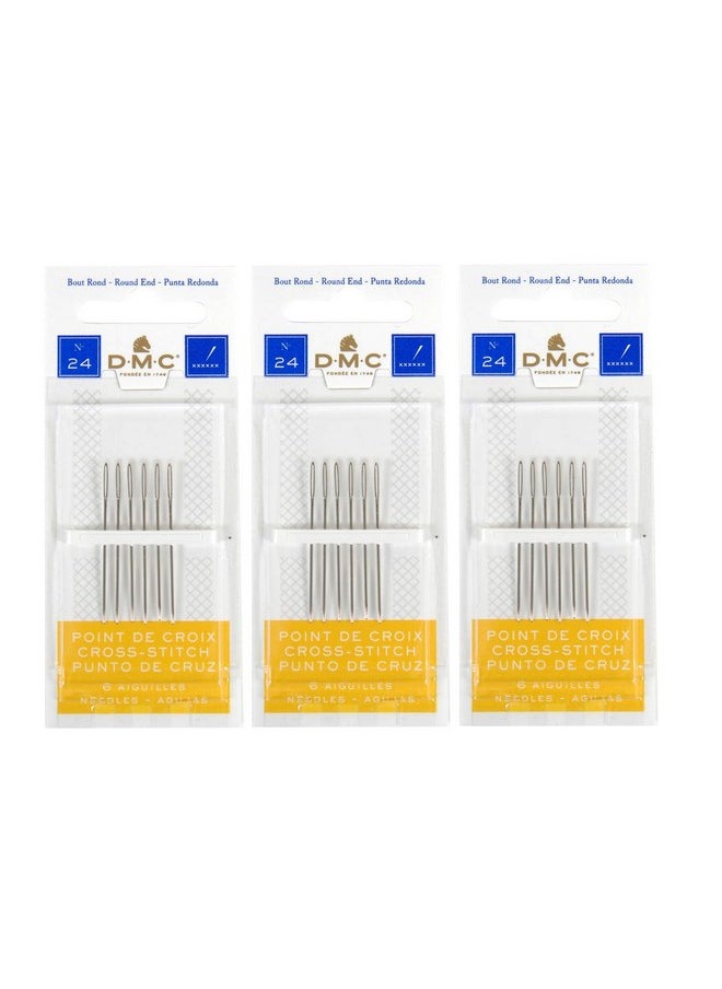 3 Pack Dmc Size 24 Cross Stitch Needles (Total 18 Needles) New Package - pzsku/ZE0CBBC1772456984A144Z/45/_/1724479712/c5648f85-a6e2-40e4-98f6-f1102cbfa626