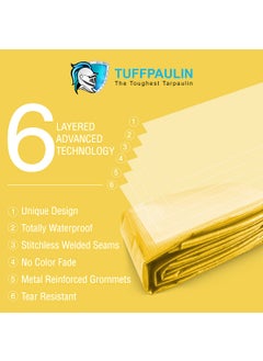TUFFPAULIN TUFFPAULIN 12FT X 12FT 120 GSM Yellow Tarpaulin Tirpal Tadpatri Tharpai Thadika Extra Strong Reinforced Eyelets UV Resistant 100 Waterproof Virgin 6 Layer MLCL 3D Rib Technology1 No  - Image 5