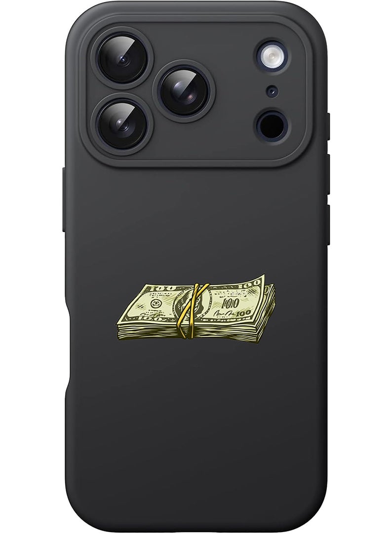 Theodor Protective Slim Fit Case Liquid Silicone Cover with Full Body Protection Anti-Scratch Shockproof Case For Apple iPhone 17 Pro (Black) Vintage Cash - Image 1