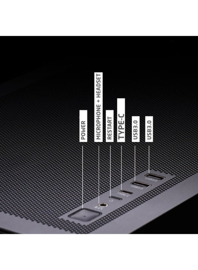 ثيرمو كيس بي سي احترافي آتاك AK06 زجاج مقوى ATX فل تاور مع 5 مراوح مقاس 140 ملم مع شاشة 8.8 انش – لون أسود - Image 3