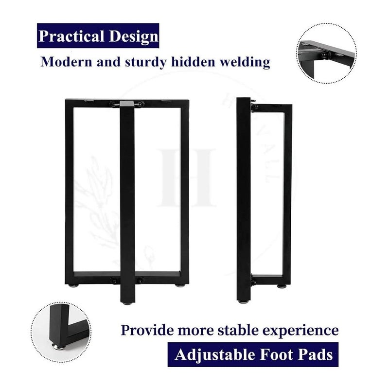 HIRVALL Legs for TableCoffee Center Table Leg Base Metal Industrial Style H71 cm W5 cm and L45CM Set of 2 Black Color T Shape - Image 5