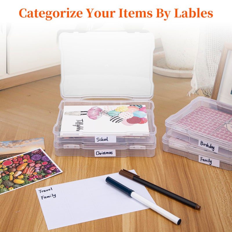 Joelver Maker 5" x 7" Photo Storage Box - 6 Inner Acid-Free Photo Cases, Seed & Craft Organizer for Cards, Pictures, Stamps & Office Supplies (Clear) - Image 4