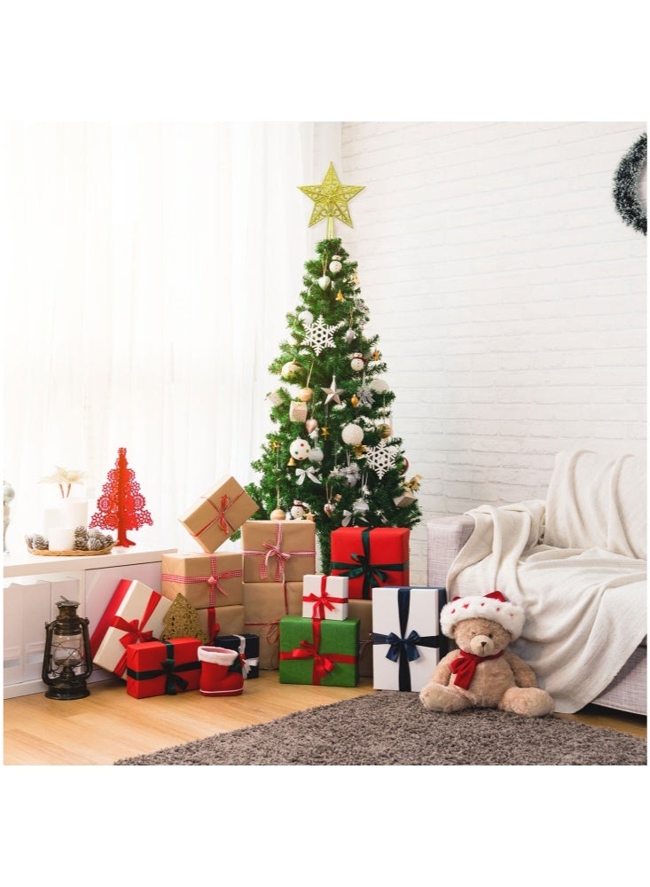 جيجيرو زينة شجرة عيد الميلاد على شكل نجمة كلاسيكية خفيفة الوزن مصنوعة من البلاستيك المجوف مثالية لعيد الميلاد باللون الذهبي - Image 3