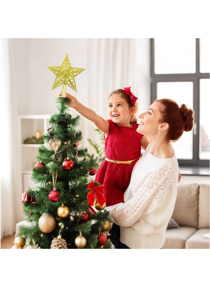 جيجيرو زينة شجرة عيد الميلاد على شكل نجمة كلاسيكية خفيفة الوزن مصنوعة من البلاستيك المجوف مثالية لعيد الميلاد باللون الذهبي - Image 4