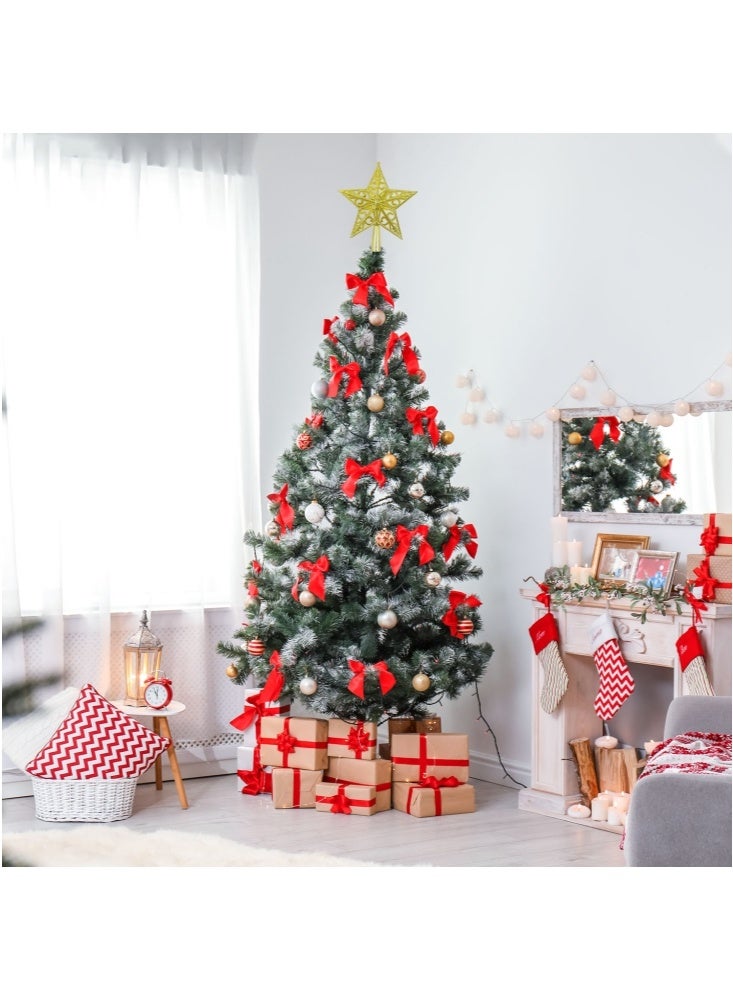 جيجيرو زينة شجرة عيد الميلاد على شكل نجمة كلاسيكية خفيفة الوزن مصنوعة من البلاستيك المجوف مثالية لعيد الميلاد باللون الذهبي - Image 5