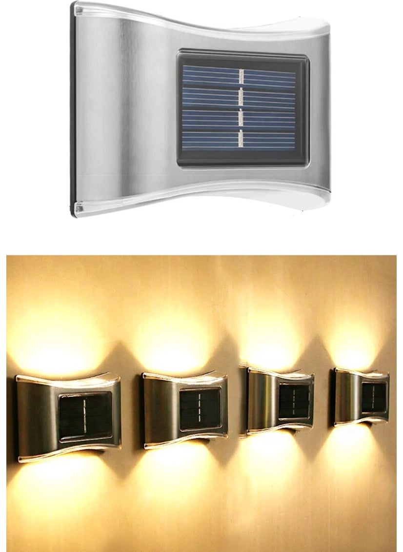 Technosmart 1PCS 6LED Modern Solar Wall Lamp Decoration Lighting Metal Sconce Solar Energy 
