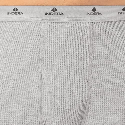 Indera Men's Heavyweight Cotton Waffle Long Johns Thermal Underwear Bottom, Heather Grey, 2X - Image 2