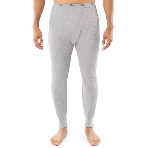 Indera Men's Heavyweight Cotton Waffle Long Johns Thermal Underwear Bottom, Heather Grey, 2X - Image 1