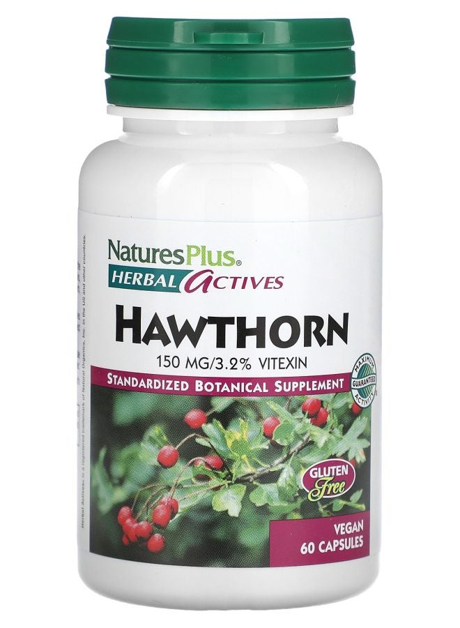 Herbal Actives Hawthorn 150 mg 60 Vegan Capsules
