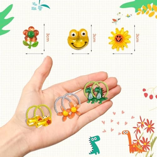 kapimo 26 Pcs Mix Elastic Hair Rubber Bands for Kids Baby Girls Hairband Ties Accessories Cute Fancy Patterns (Multicolor) - Image 2