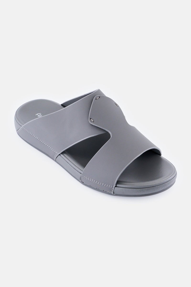 Algspar Men Slip On Arabic Sandals, Grey - Image 1
