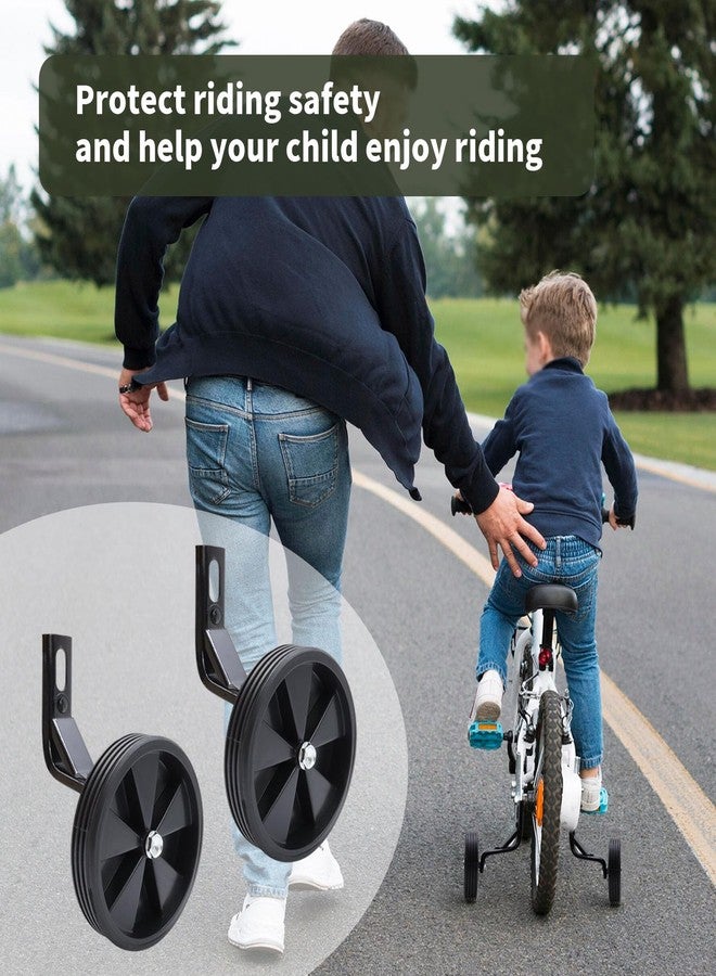 Tsnamay Pair of Black Bicycle Auxiliary Wheel Children's Bicycle Accessories For 14 Inch,Training Wheels - Image 4