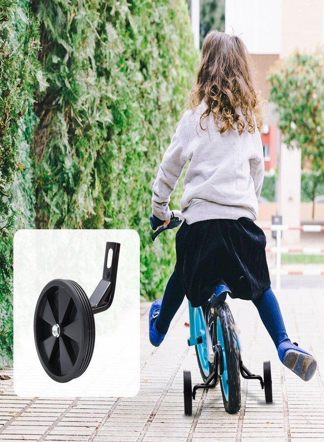 Tsnamay Pair of Black Bicycle Auxiliary Wheel Children's Bicycle Accessories For 14 Inch,Training Wheels - Image 3