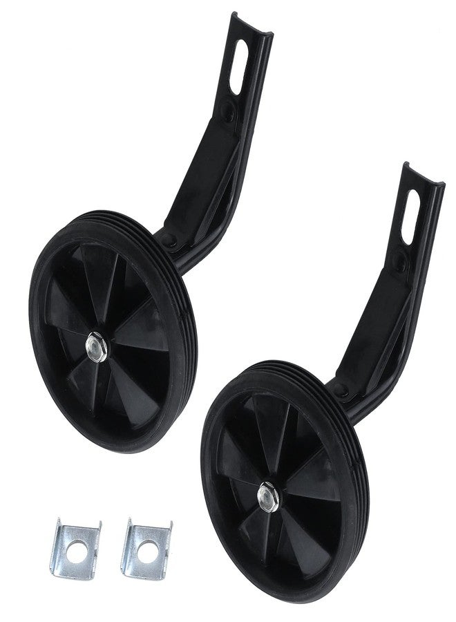Tsnamay Pair of Black Bicycle Auxiliary Wheel Children's Bicycle Accessories For 14 Inch,Training Wheels - Image 1