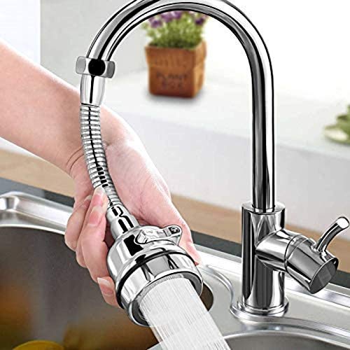 1 PCS Movable Kitchen Faucet Head 3 Modes Adjustable Faucet Sprayer Head with Hose 360 Rotatable Water Saving Faucet Anti Splash Power Spray Tap and Bubbler Connector for Kitchen CLong Hard Nozzle - Image 1