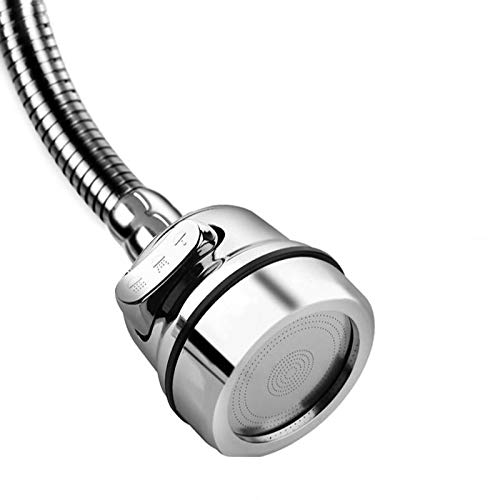 1 PCS Movable Kitchen Faucet Head 3 Modes Adjustable Faucet Sprayer Head with Hose 360 Rotatable Water Saving Faucet Anti Splash Power Spray Tap and Bubbler Connector for Kitchen CLong Hard Nozzle - Image 2