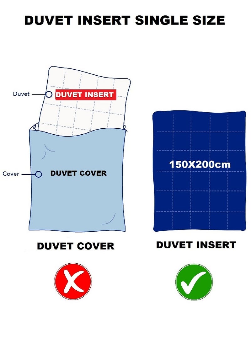 Blueberry - Solid Microfibre Duvet Fillers Microfiber White 150x200cm - Image 1