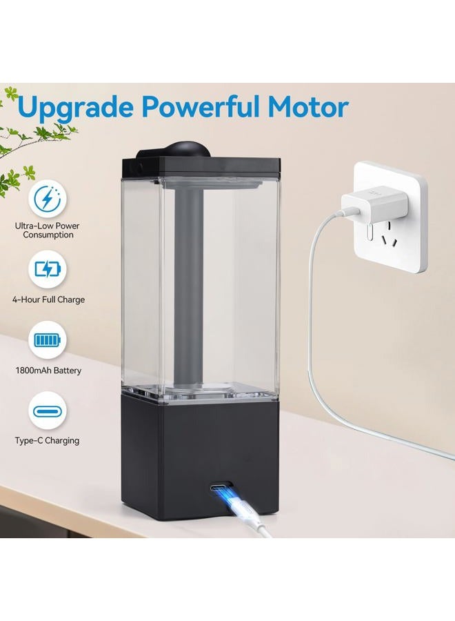 RESNOMI Automatic Soap Dispenser Touchless, Soap Dispenser Bathroom, Large Transparent Reservoir&Wall Mount, Type-C Rechargeable&3-Level Adjustable, Water-Resistant, Kitchen, Hotel, and School, Black - Image 4