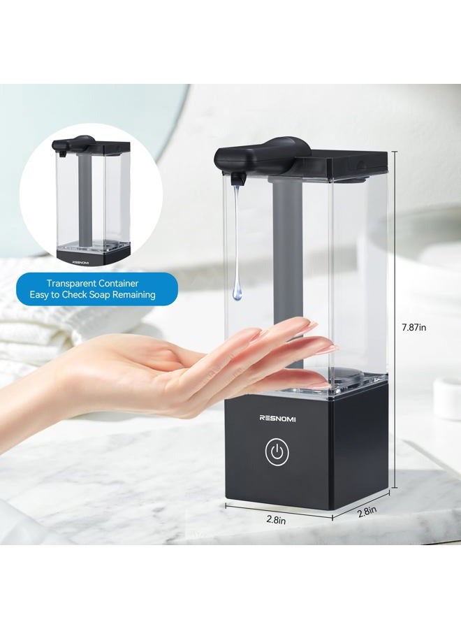 RESNOMI Automatic Soap Dispenser Touchless, Soap Dispenser Bathroom, Large Transparent Reservoir&Wall Mount, Type-C Rechargeable&3-Level Adjustable, Water-Resistant, Kitchen, Hotel, and School, Black - Image 2