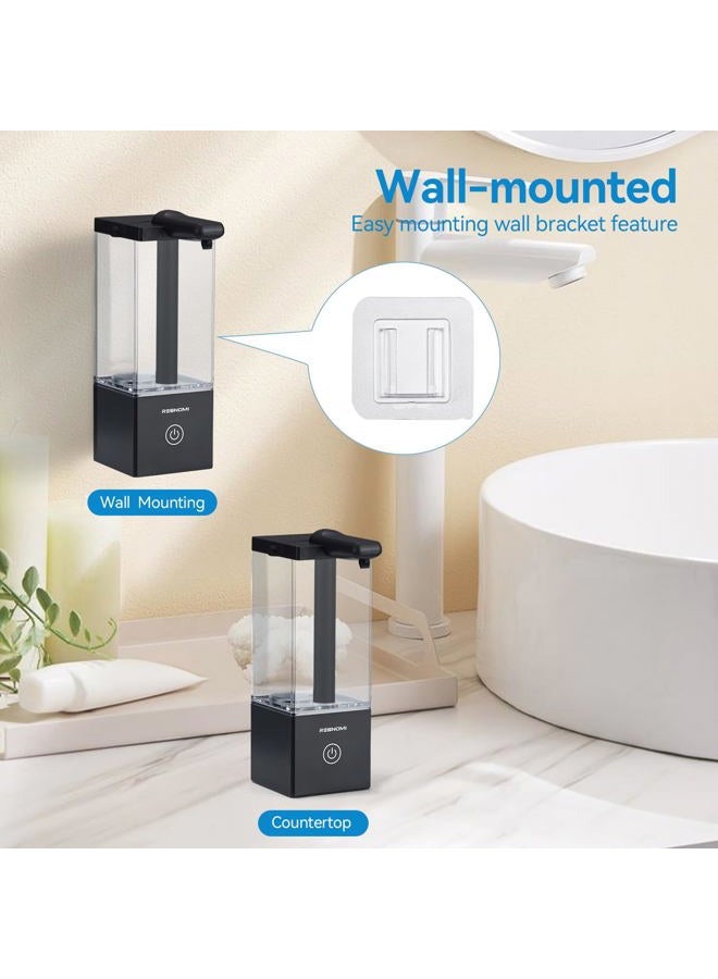 RESNOMI Automatic Soap Dispenser Touchless, Soap Dispenser Bathroom, Large Transparent Reservoir&Wall Mount, Type-C Rechargeable&3-Level Adjustable, Water-Resistant, Kitchen, Hotel, and School, Black - Image 3